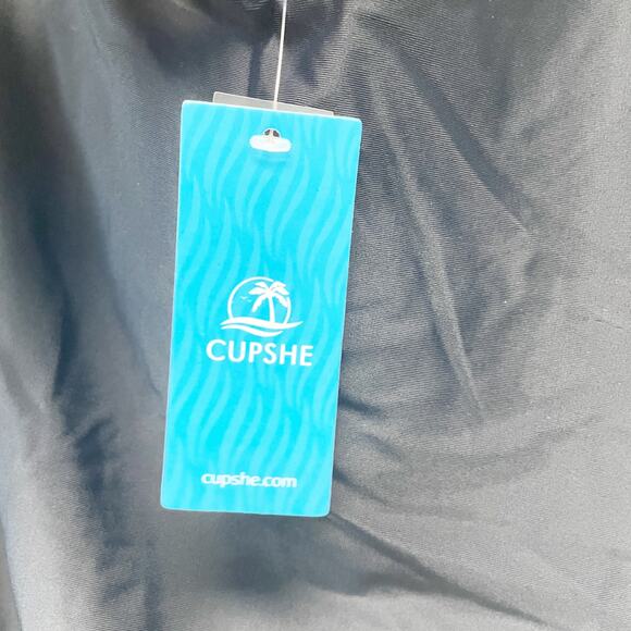 Cupshe Black One Shoulder Ruched Tummy Control One Piece Swimsuit Size Medium - Picture 6 of 7